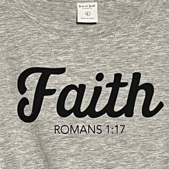 SWEET SOUL Gray Faith T-shirt Size L NWT - Picture 2 of 8